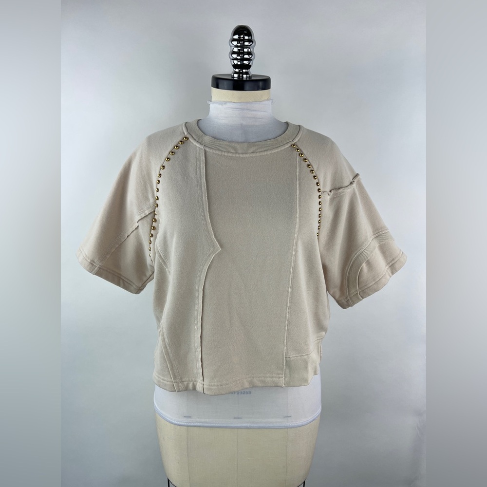 💚 3503. Studded Western Style Terrycloth Top